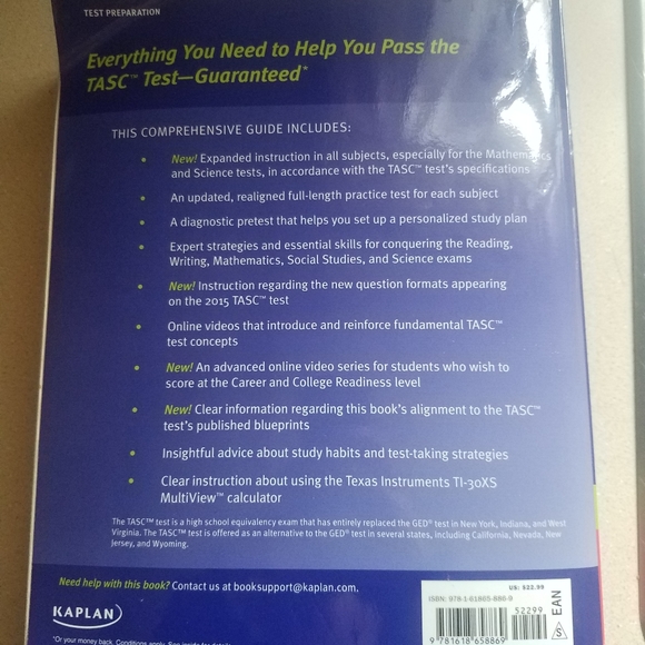 Kaplan GED (TASC) test book - Picture 4 of 6